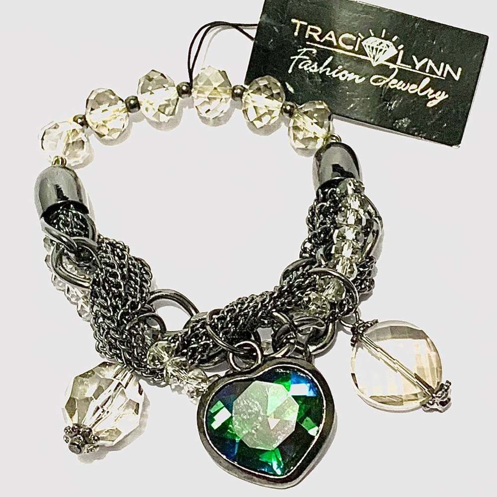 Traci Lynn Socialite Metal Beaded Chain Bracelet